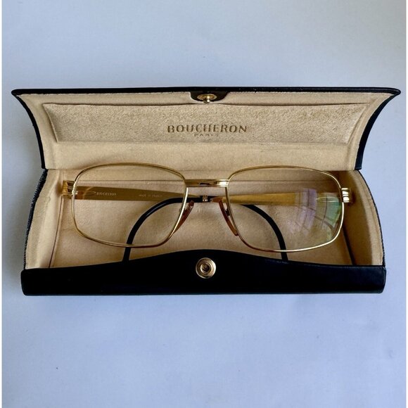 Rare Boucheron Vintage Frames Glasses Gold Made In France